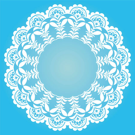 Retro round garland. Vector christmas illustration. Snowflake backgroundのイラスト素材