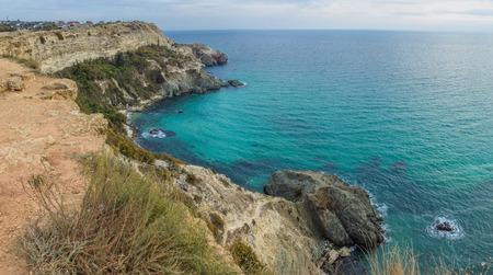 Panorama overlooking the beautiful bay near Sevastopolの写真素材