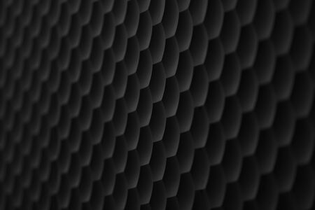 Grid consisting of convex hexagons of black color as a background or a backdropの写真素材