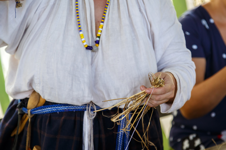 For child from straw. Traditional Russian folk artの写真素材