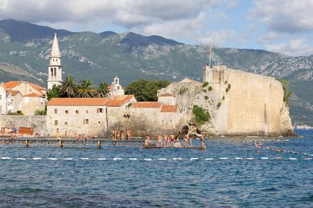 MONTENEGRO, BUDVA, 31 July 2014: View from the seaのeditorial素材