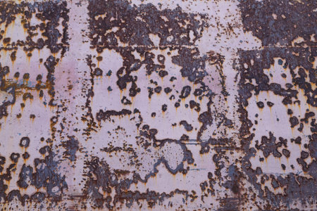 Red painted metal surface of the ship