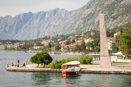 KOTOR, MONTENEGRO, AUGUST 06, 2014: Beautiful view of the Obelisk of Freedomのeditorial素材