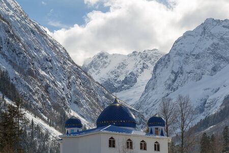 DOMBAY, RUSSIA, FEBRUARY 28, 2018: Beautiful mosqueのeditorial素材