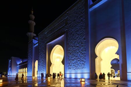 ABU DHABI, UAE, JANUARY 10, 2019: Magnificent view of the Sheikh Zayed Grand Mosqueのeditorial素材