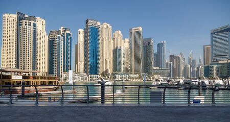 DUBAI, UAE, JANUARY 13, 2019: Panorama of Dubai Marinaのeditorial素材