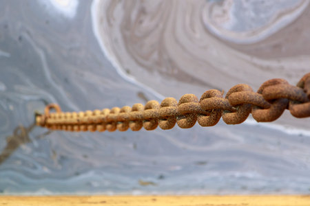 Anchor chain. Focus on chain