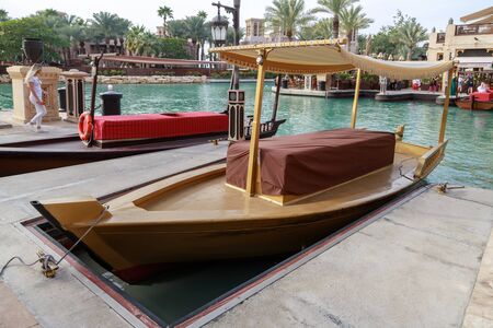DUBAI, UAE, JANUARY 13, 2019: Traditional wooden boatのeditorial素材
