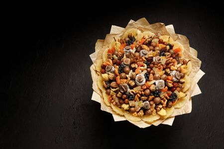 Bouquet of dried fruits and nutsの写真素材