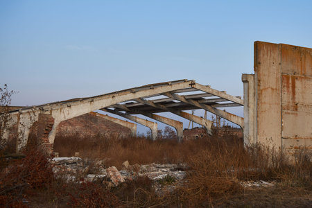 The ruins of an old livestock farm.