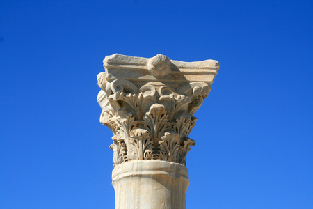 Fragment of an ancient marble columnの写真素材