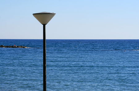 Street lamp at seashoreの写真素材