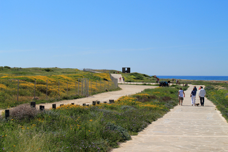 Paphos, Cyprus, March 22nd, 2014: View of Paphos sea side walking pathのeditorial素材