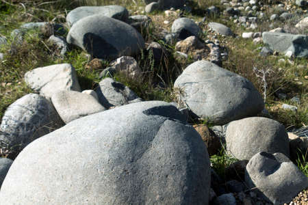 Close-up of gray and white mountain stones and rocksの写真素材