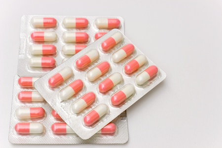 Pills in a pink and white color,photographyの写真素材