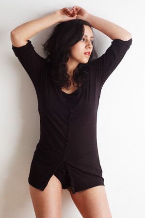 attractive mixed raced european asian womanの写真素材