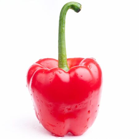 red paprika on white backgroundの写真素材