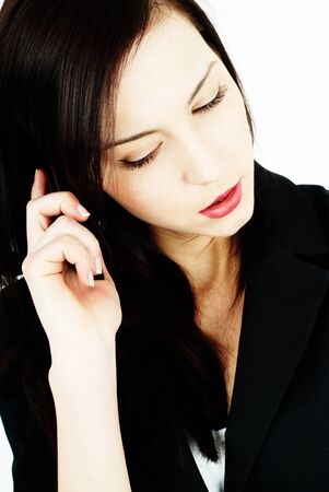 business woman talking on the mobile phoneの写真素材