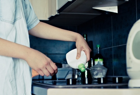 cleaning kitchenの写真素材