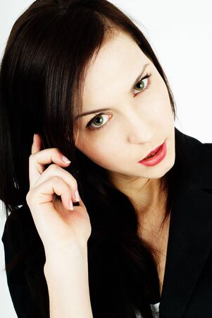 woman talking on the mobile phoneの写真素材