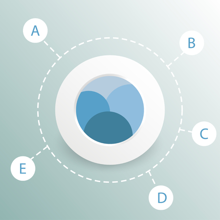 colorful round diagram infographics for presentationsのイラスト素材