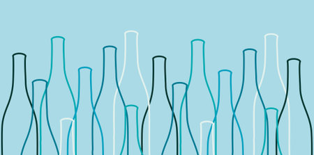 vector wine bottle silhouettesのイラスト素材