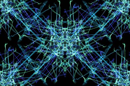 Neon lines. Seamless pattern on black background