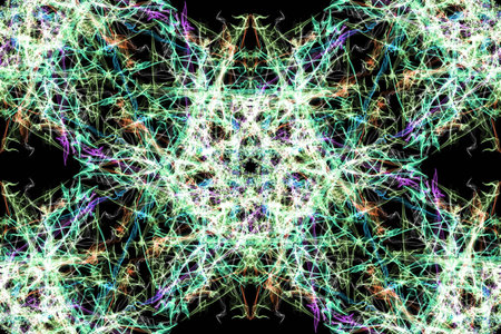 Neon lines. Seamless pattern on black background