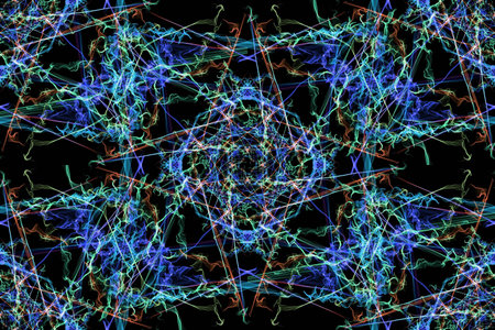Geometric abstract background. Digital art. Silk symmetry seamless pattern series.