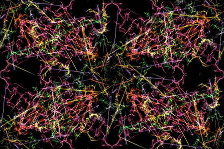 Abstract kaleidoscope background. Seamless texture. Unique design. Silk symmetry seamless pattern...