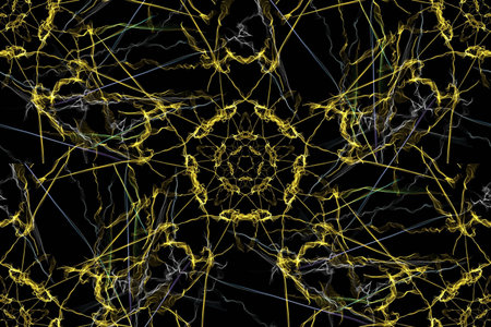 Beautiful seamless pattern, abstract background made from colorful lines. Silk symmetry seamless...