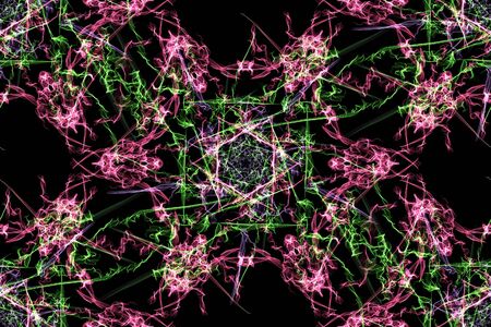 Digital abstract background. Tile seamless pattern. Silk symmetry seamless pattern series.の写真素材