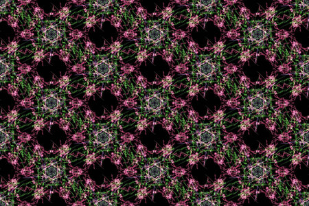 Neon color lines. Seamless pattern on black background. Silk symmetry seamless pattern series.