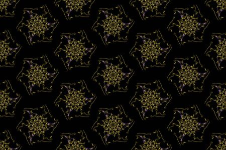Abstract seamless black pattern. Silk symmetry seamless pattern series.