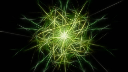 Fractal graphic artwork design. Abstract lights. Fractal silk symmetry series.の写真素材