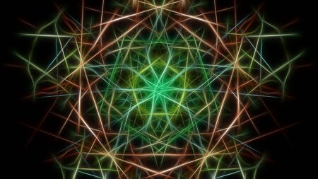 Dark fractal flower. Fractal silk symmetry series.
