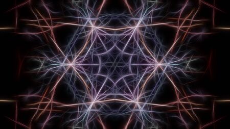 Dark fractal flower. Fractal silk symmetry series.