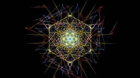 Abstract digital dark background. Silk symmetry series.の写真素材