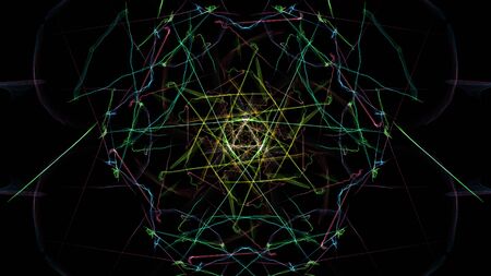 Glowing abstract dark background. Silk symmetry series.の写真素材