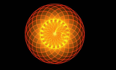 Abstract ring background with luminous swirling backdrop. Glowing spiral. Shine round lines with...