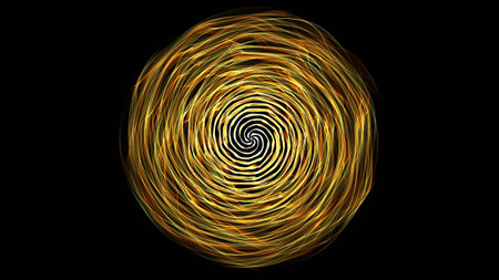Abstract ring background with luminous swirling backdrop. Glowing spiral. Shine round lines with light circles light effect. Flame spiral series.の写真素材