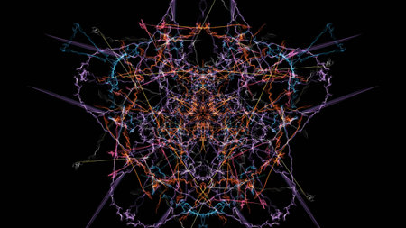 Modern abstract dark background. Silk symmetry series.