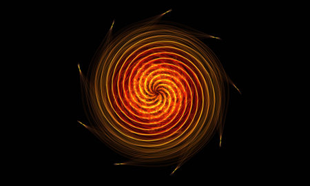 Abstract ring background with luminous swirling backdrop. Glowing spiral. Shine round lines with...