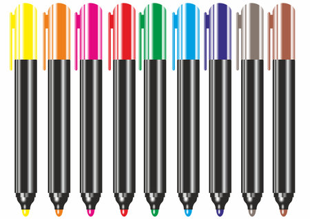 Colored markers picture vector graphicsのイラスト素材