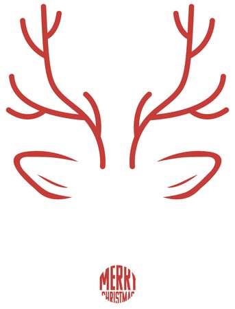 abstract deer in redのイラスト素材