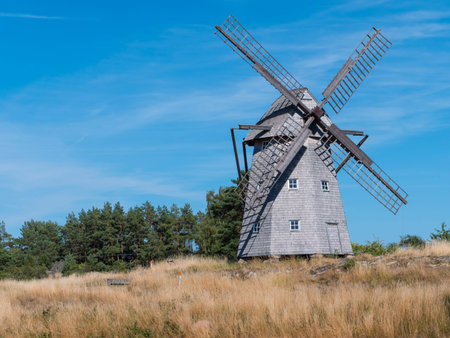 very old windmill in the countryside