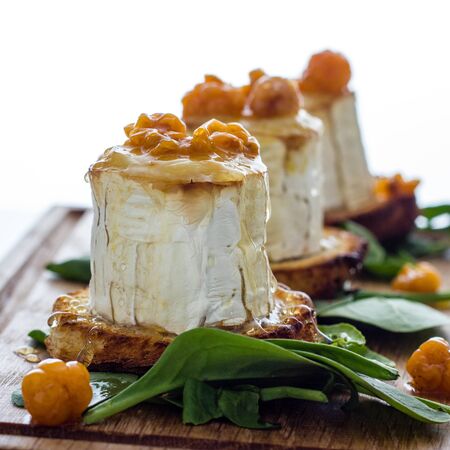 Baked ChÃ¨vre with Cloudberry Vinaigretteの写真素材