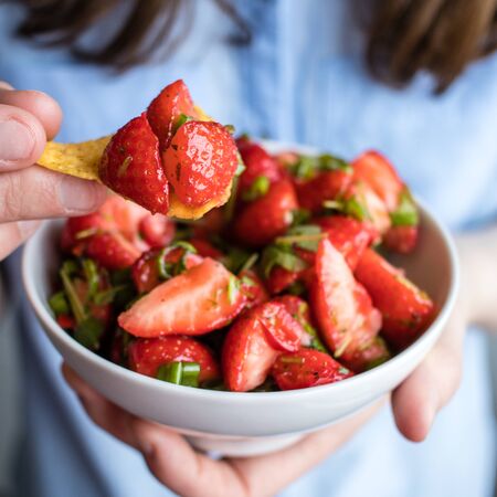 Summer Salsa with Strawberriesの写真素材