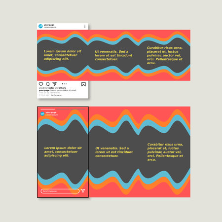 Seamless  roller pattern adjusted in a rectangle of 1080x3240px (three feed posts of 1080x1080px)...