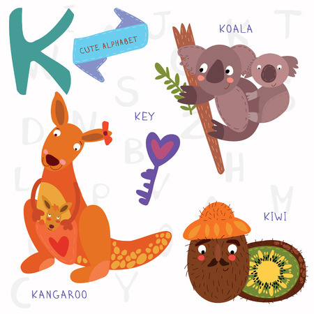 Alphabet design in a colorful style.のイラスト素材